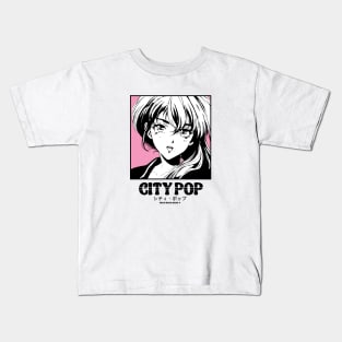 Retro Manga City Pop Vaporwave Aesthetic Anime #17 Kids T-Shirt